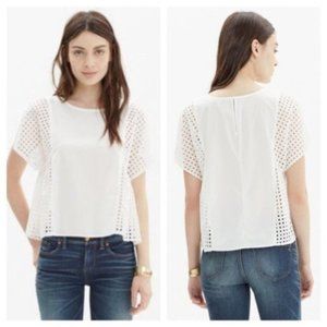 Madewell Cotton Blouse with Mesh Sides sz XS